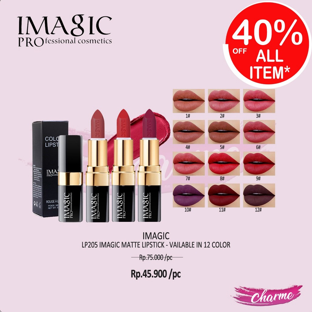 (READY &amp; ORI) IMAGIC Rouge A Levres Matte Lipstick Lipstik LP205 LP 205