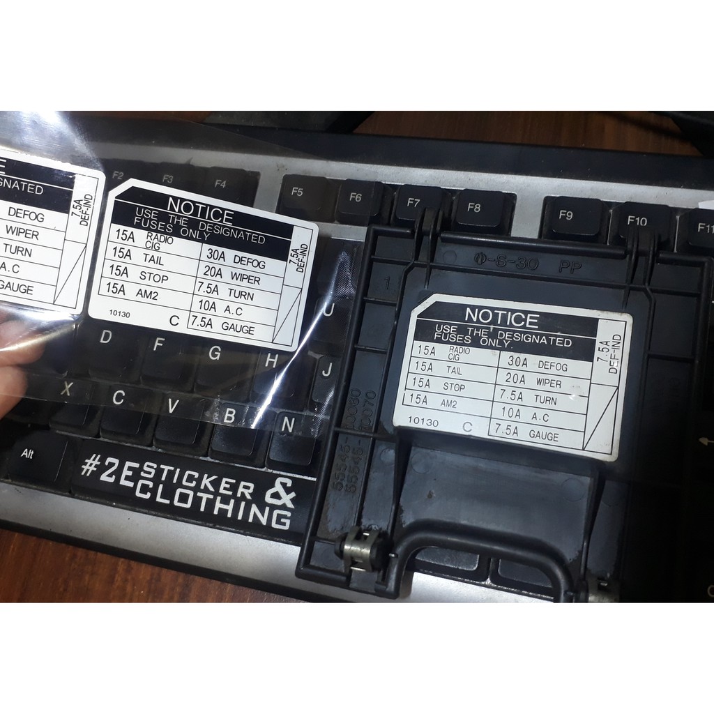 Stiker Diagram Fuse Dasboard Toyota Starlet Kapsul