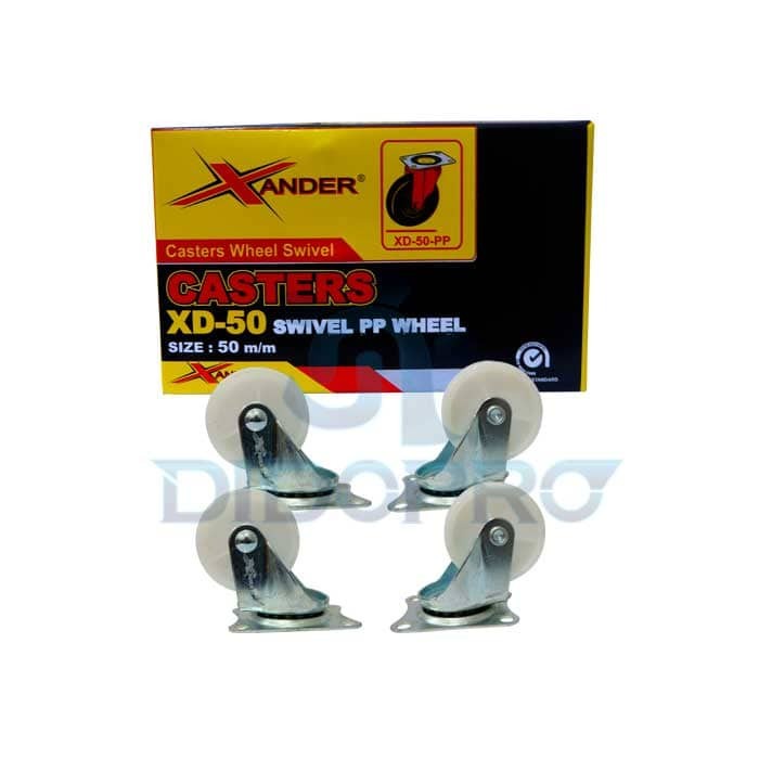 RODA CASTER ETALASE 2&quot; TANPA REM / RODA HIDUP NYLON PUTIH 2 INCH