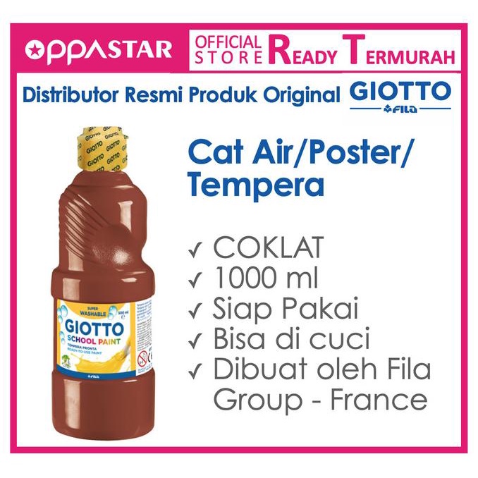 

Giotto School Paint 1000 Ml Brown Coklat - Cat Poster Kertas