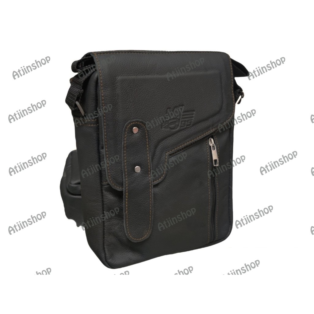 Tas Selempang Kulit Premium Asli Messenger Bag Large