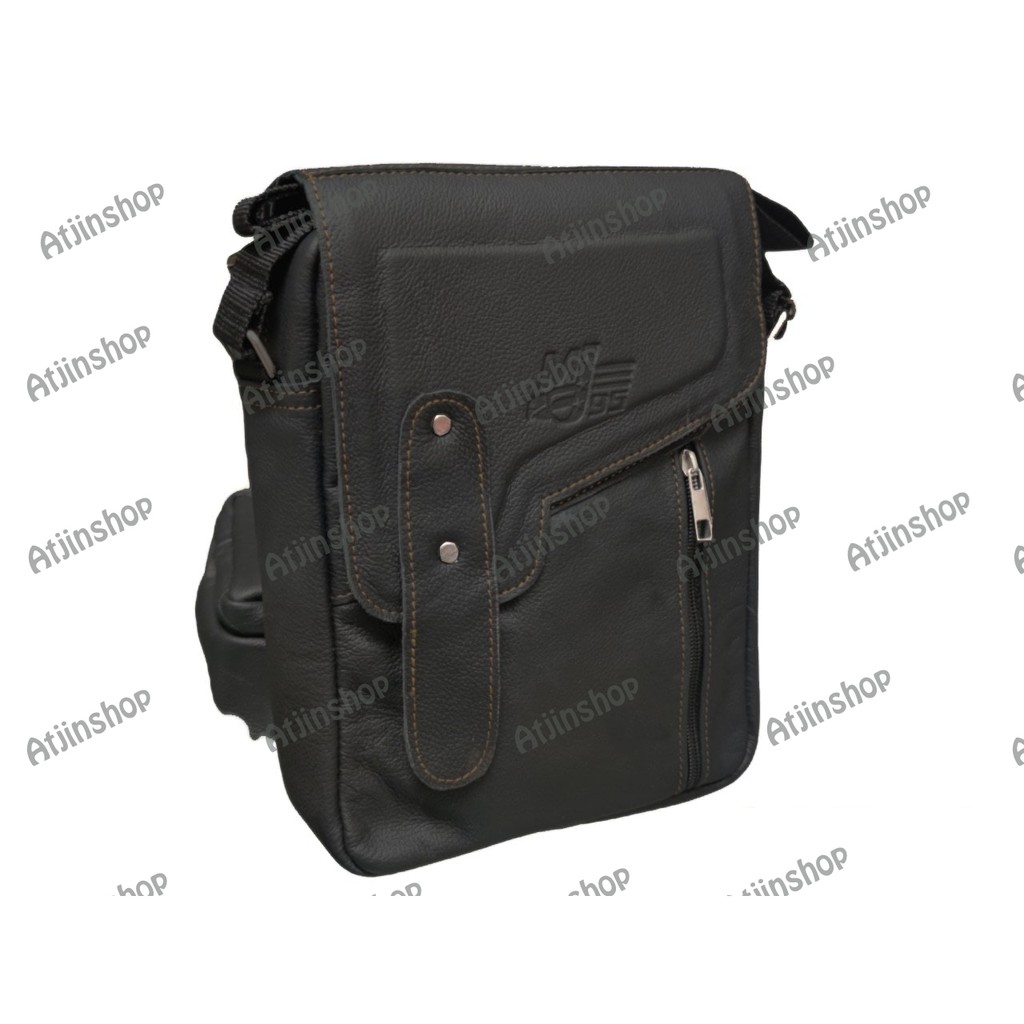 Tas Selempang Kulit Premium Asli Messenger Bag Large