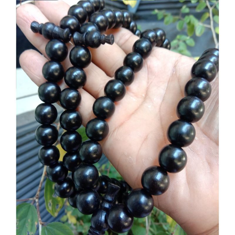 tasbih kelor hitam asli 99 butir/tasbih kelor/tasbih kayu/tasbih 99butir CLW