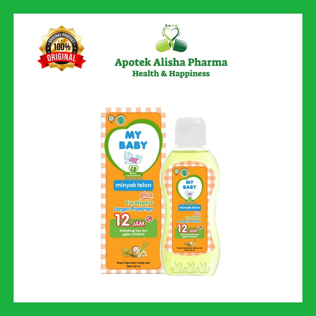 Minyak Telon Plus 12jam My Baby Orange 60/90/150ml - My Baby Minyak Telon Plus Eucalyptus Long Protection 12Jam Anti Nyamuk