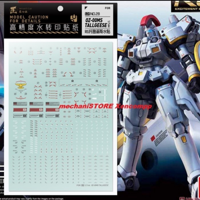 Water Decal RG Tallgeese Gundam RG028 by ARTISAN CLUB RG28