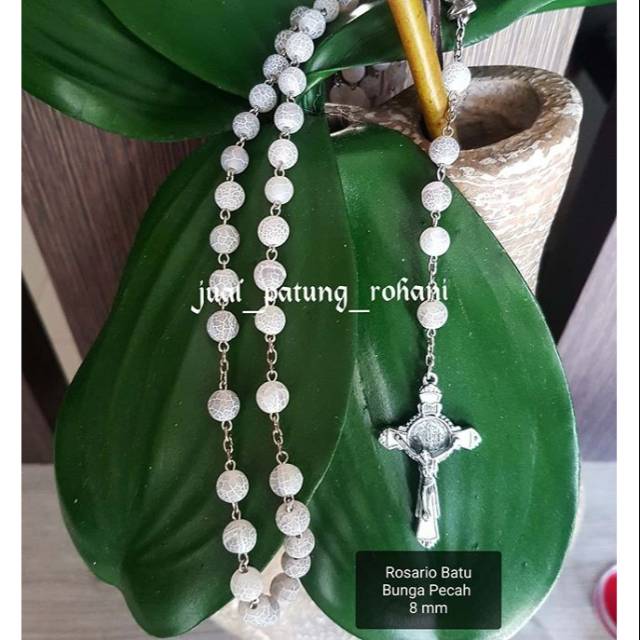 Jual Rosario Batu Bunga Pecah Putih Mm Shopee Indonesia