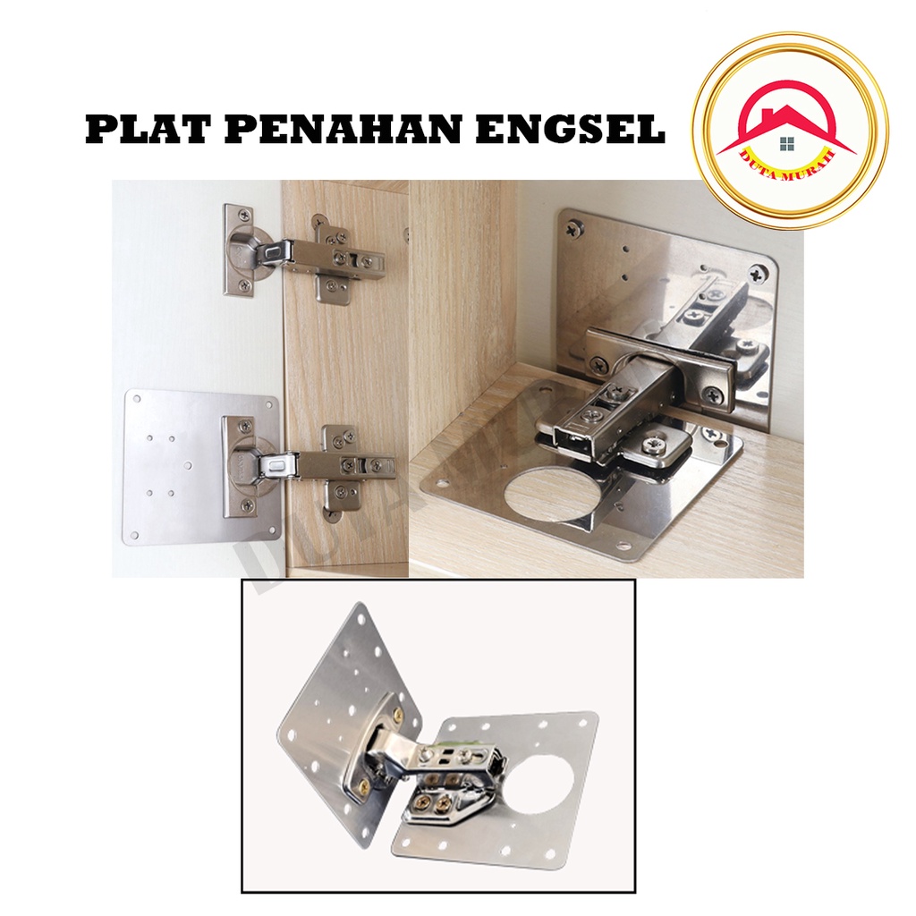 Plat Penahan Engsel Pintu / Plat Engsel Lipat Penyangga Meja / Pintu Lemari .... Ukuran 35mm (1 PCS) FREE SEKRUP