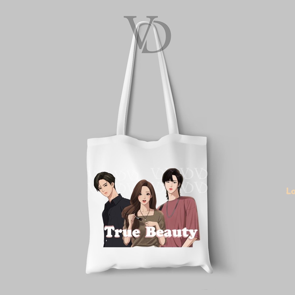 TOTE BAG BAHAN KANVAS MOTIF KOREAN MOVIE TERBARU / AESTHETIC TOTE BAG / TAS BELANJA korea