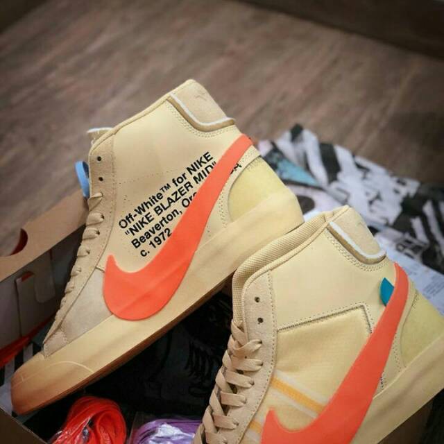 nike blazer white orange