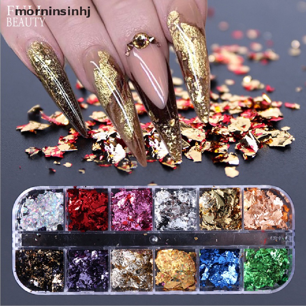 Mornin 8g Glitter Bentuk Snowflake Warna Pelangi Untuk Dekorasi Nail Art