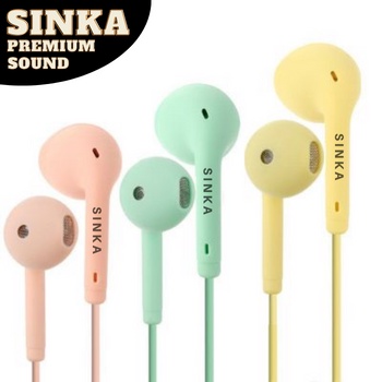 HEADSET SINKA MACARON HF - U19 PREMIUM SOUND HANDSFREE EARPHONE MEGA BASS