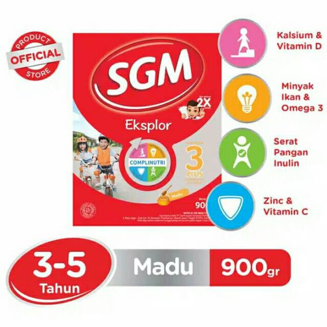 

SGM EKSPLOR 3+ 900 gram madu vanilla