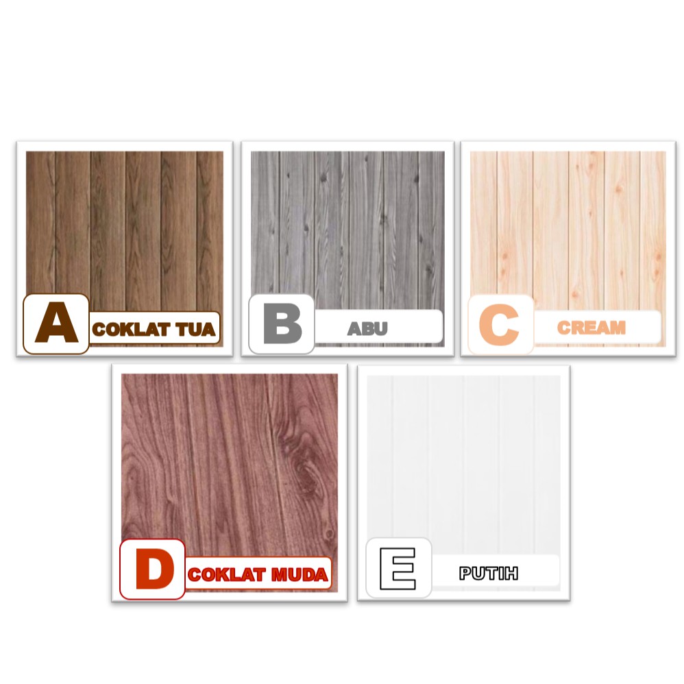 OSM JKT H719 Wallpaper Dinding Foam 3D / Motif Batu Bata / Motif Batik /Motif Kayu / Sticker Dinding-Kayu