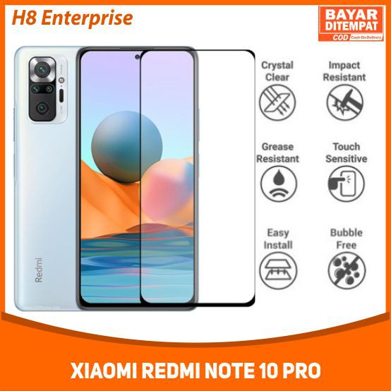 Tempered Glass Full for Xiaomi Redmi Note 10 Pro Tempered Glass 9D Full Layar