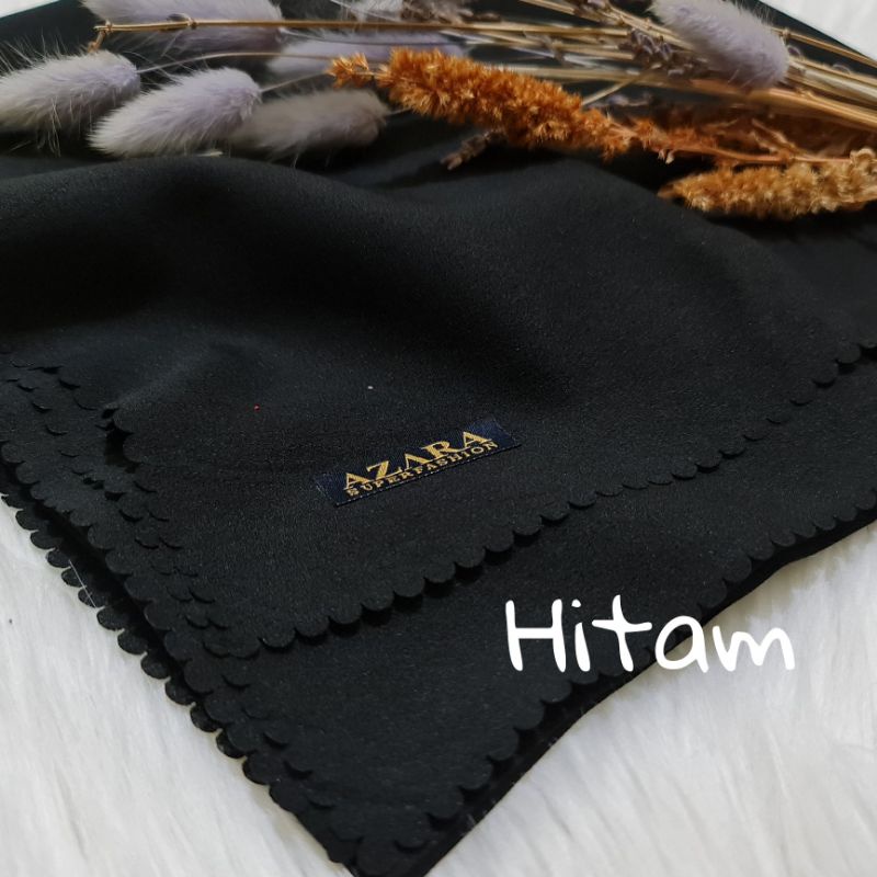 Azara Hijab Segiempat Diamond Lacer Cut 110X110 CM-Hitam
