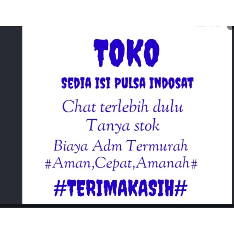 Sedia Isi Pulsa Indosat