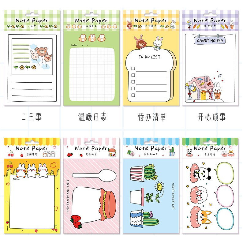 

Sticky notes note paper kartun memo tempel lucu Cute Memo Pad Weekly Plan Notepad School