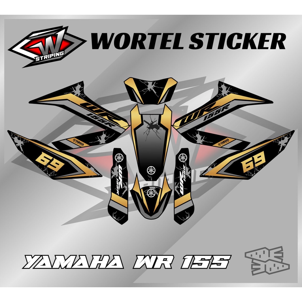 Striping WR155-Stiker Hologram Decal Yamaha WR 155 Simpel Elegant