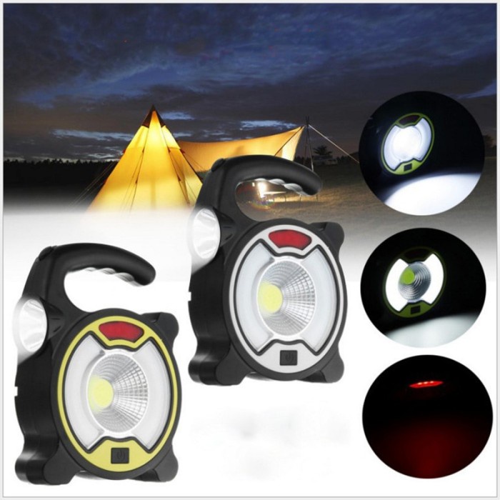 Senter LED Lantera Camping COB Plus Solar Panel Work Lights 3 Mode