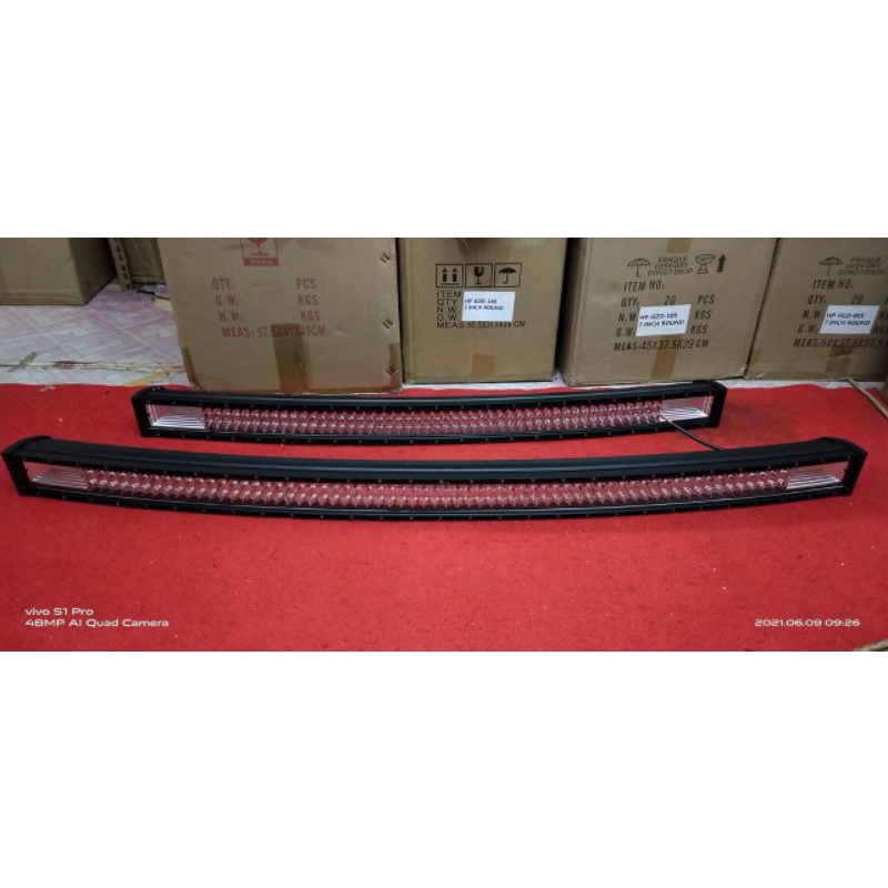 lampu led bar off road model lengkung 3 baris premium