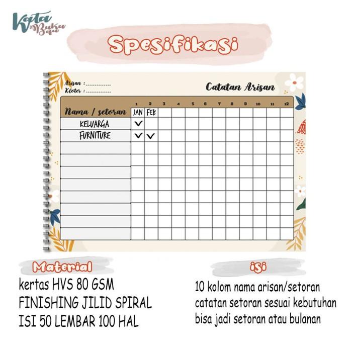 

Buku Arisan Catatan Arisan isi 100 halaman size A5
