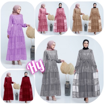 GAMIS BUSUI ZAKIRA /TILE FULL BRUKAT MUTIARA GAUN MUSLIMI/DRESS ZAKIRA DRESS KONDANGAN/GAMIS BRUKAT/