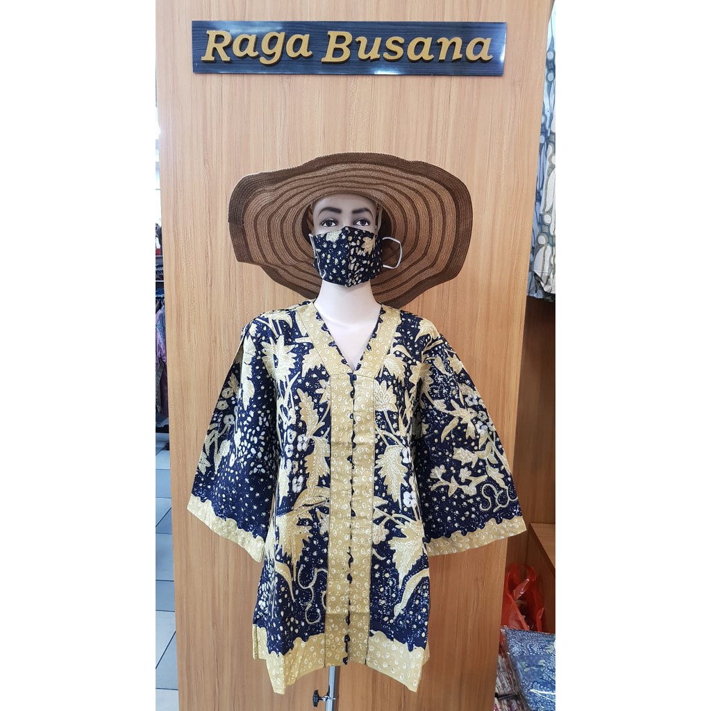 Batik wanita Lasem Hitam Coklat (free) masker