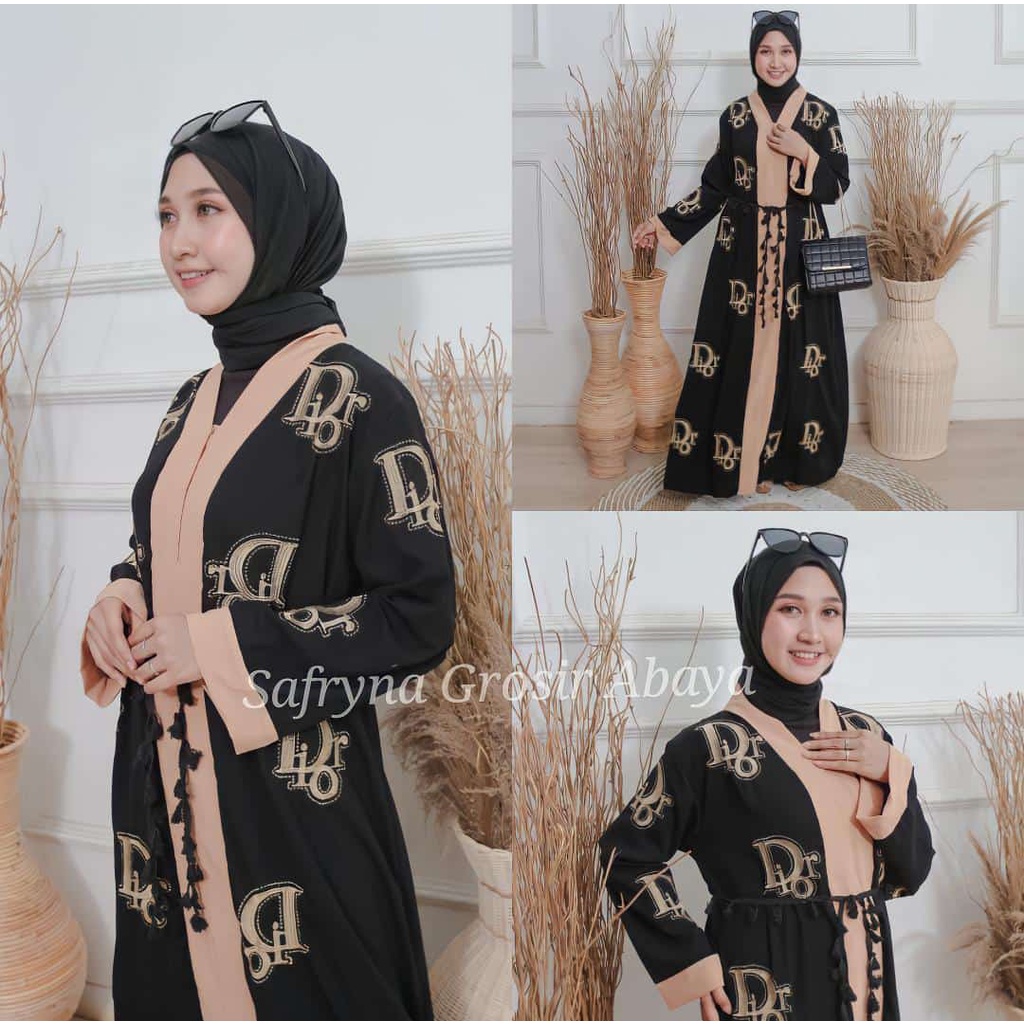 New Exclusive Abaya Gamis Hitam Saudi Fashion Muslim Arab Syari Zephy Turky Umroh Dubai Dior