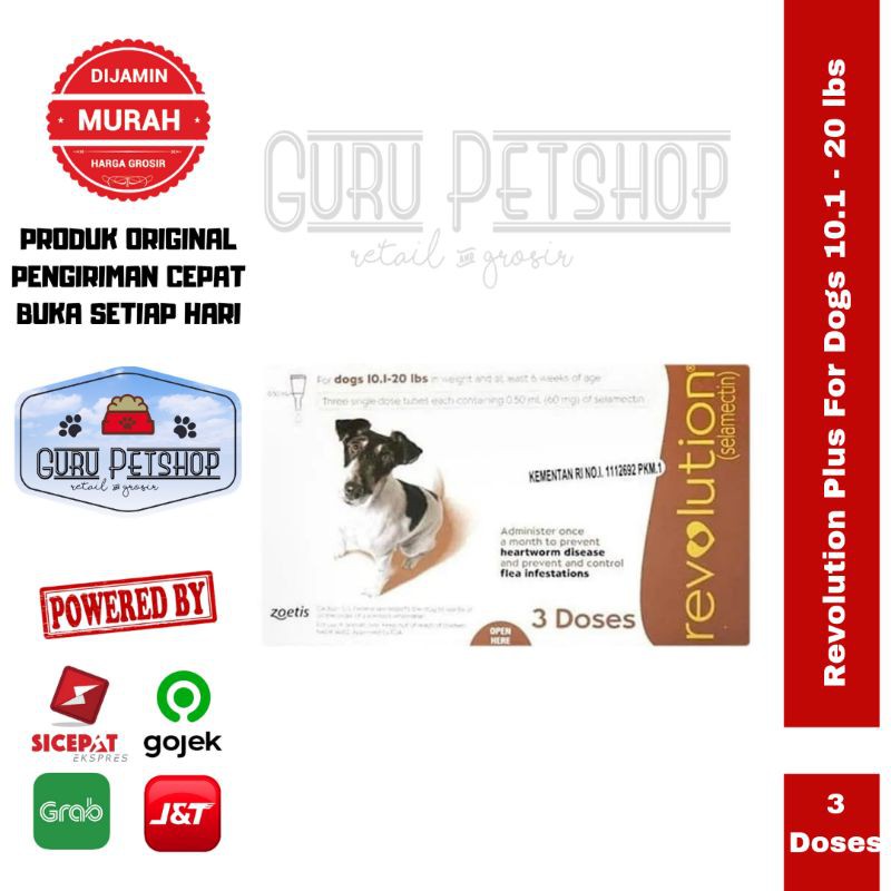 Revolution Brown For Dogs 10,1-20lbs / Obat Tetes Kutu Anjing / Obat Kutu Anjing Revolution Brown