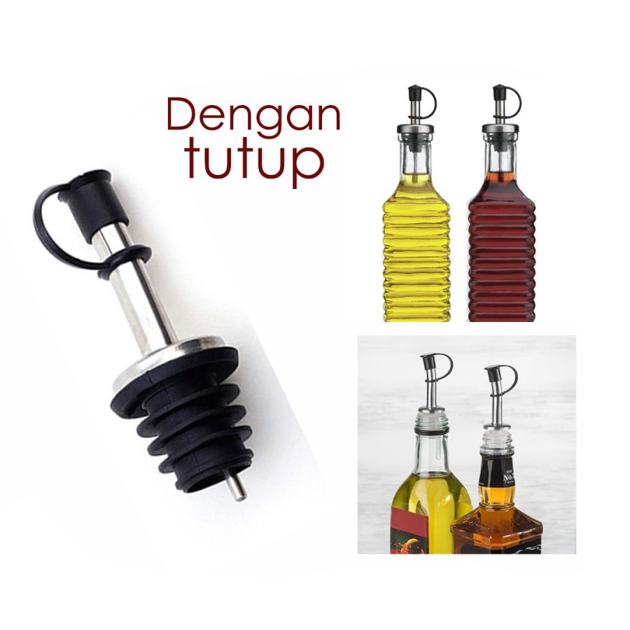 ZILLO Pourer Penutup Botol Serbaguna Minyak Penutup Botol Sirup Tutup Botol Kecap Stainless Steel