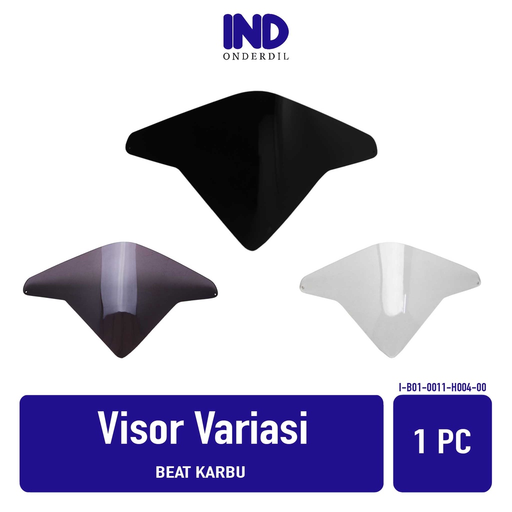 Visor-Windshield-Wind Shield Variasi Mini Beat Karburator-Karbu-Lama-Old Hitam-Bening-Riben