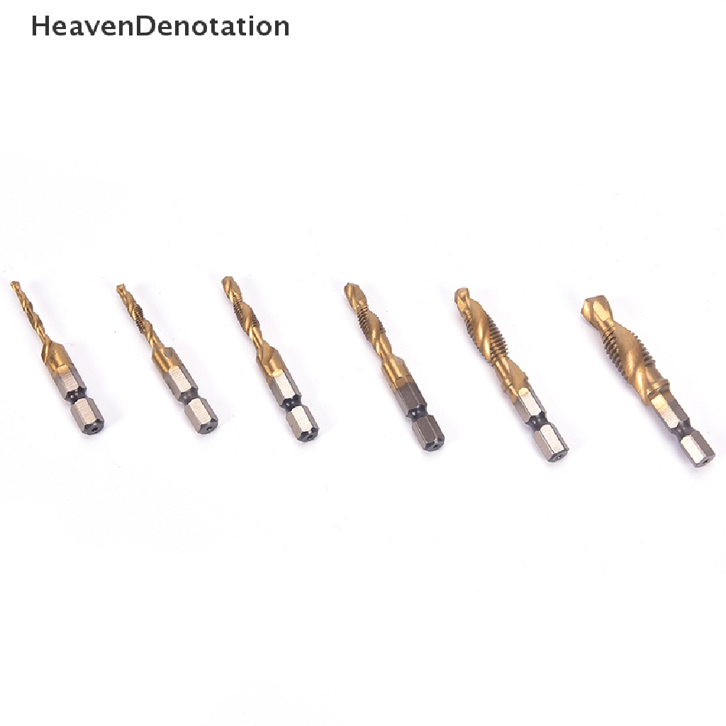 [HeavenDenotation] M3-M10 Hex Shank Titanium Plated HSS Hand Screw Thread Metric Tap Drill Bits