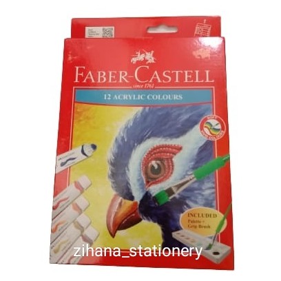 

Alat Tulis Perlengkapan Mewarnai Cat Acrylic Faber Castel 12 warna @ 12 ml + Palet, Kuwas dan DVD
