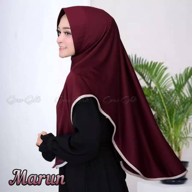 Hijab/jilbab Khimar Lis Zipper resleting