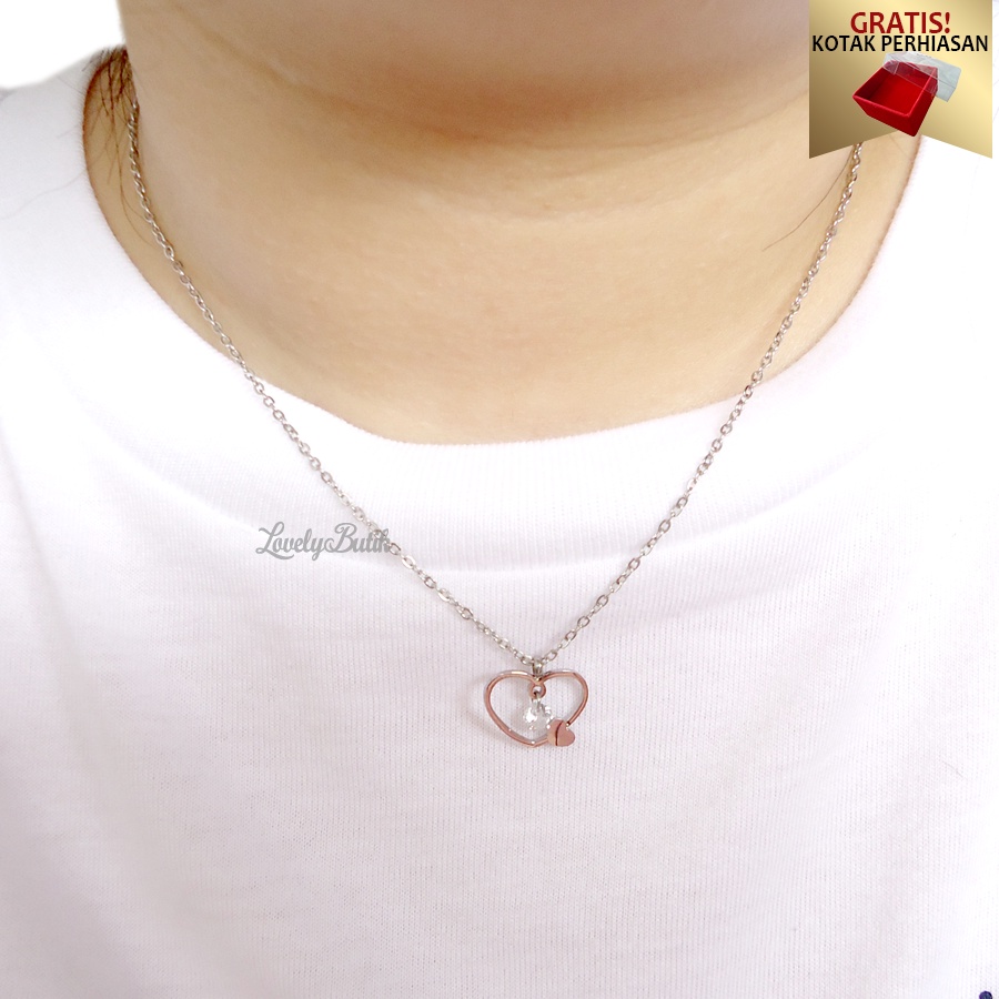 Lovelybutik - Kalung Wanita Korea Terbaru NIt4 Kalung Titanium Asli Anti Karat Bonus Kotak Perhiasan