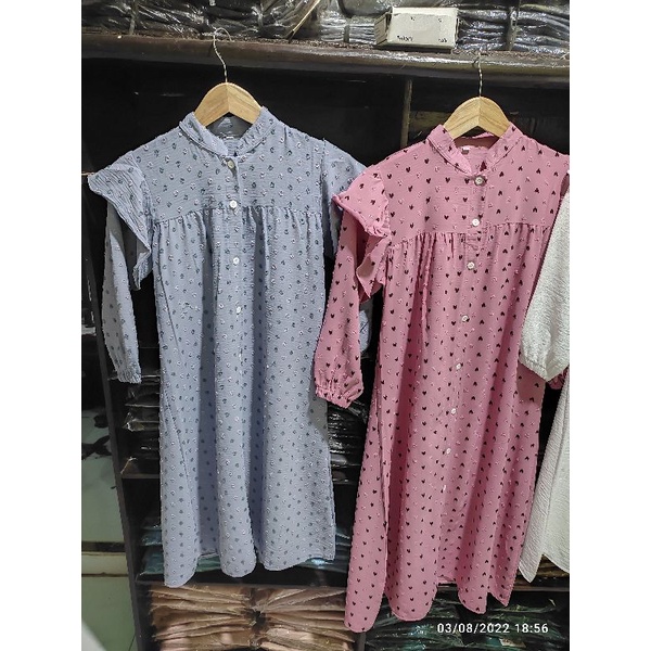 Gamis Polos Anak Murah Crinkle Uragiri 6-12 Tahun