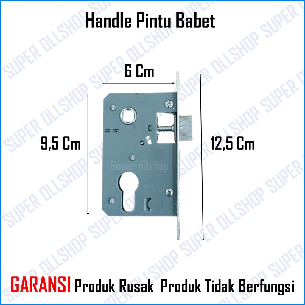 Handel Pintu / Kunci Pintu Rumah Kecil 5001 Putih dan Kuning / Slot Handle Kunci Pintu Rumah Babet Silinder Kunci Jantung Kuningan Murah