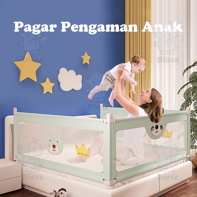 BIAZE Baby Bedrail Safety Bed Guard Rail Pagar Extra Tall Pembatas Anak Pengaman Kasur Pagar Bayi Tempat Tidur Ranjang Safety Fence