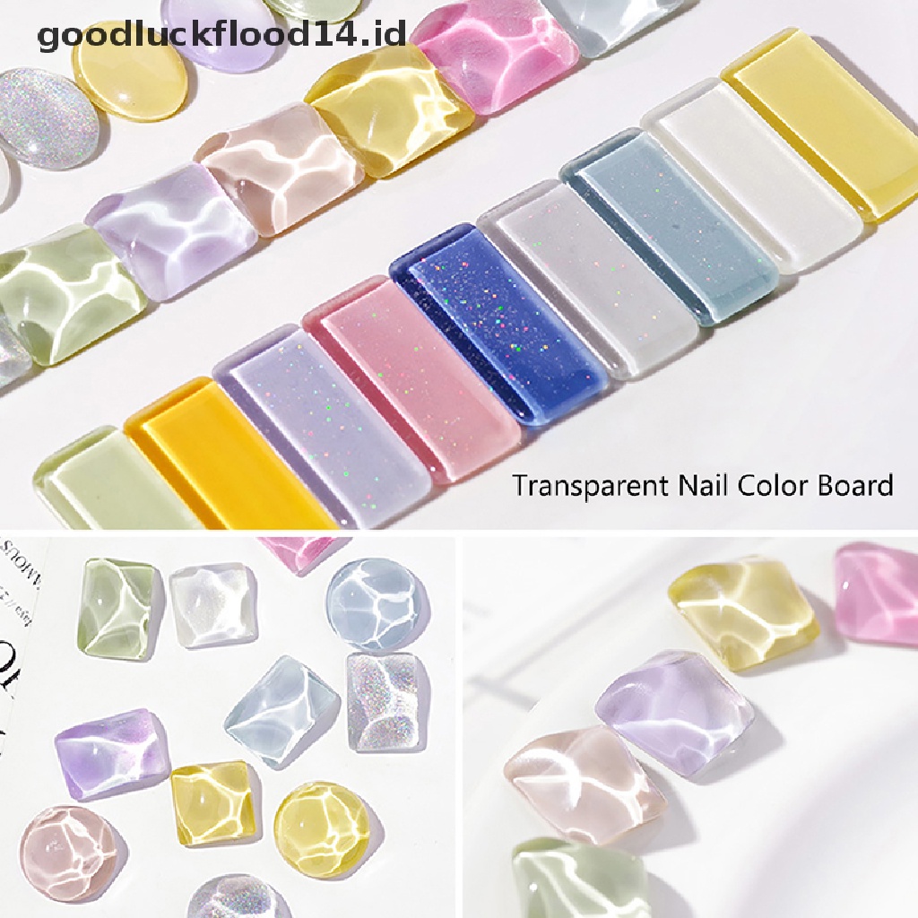 [OOID] 40Pcs Transparent Glass Nail Art Display Showing Polish Color Board Tips Tools ID