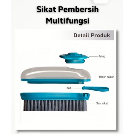 Sikat Baju Pembersih Multifungsi 3in1  / Multifunction Cleaning Brush Dispenser Tempat Sabun  3in1 bisa ganti kepala sikat sesuai keperluan/ sikat sponge nilon serbaguna / sikat hidrolik lantai kuali sepatu wastafel