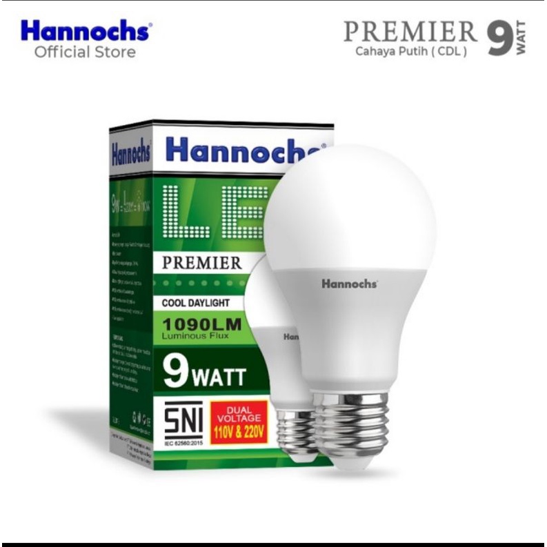 Lampu Led 9 Watt Putih Hannochs Premier