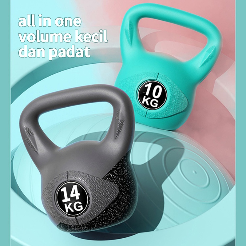 Dumbell Barbell/Alat Fitness di Rumah/Neoprene Kettlebell 14KG bedak putri/Kettlebell Murah