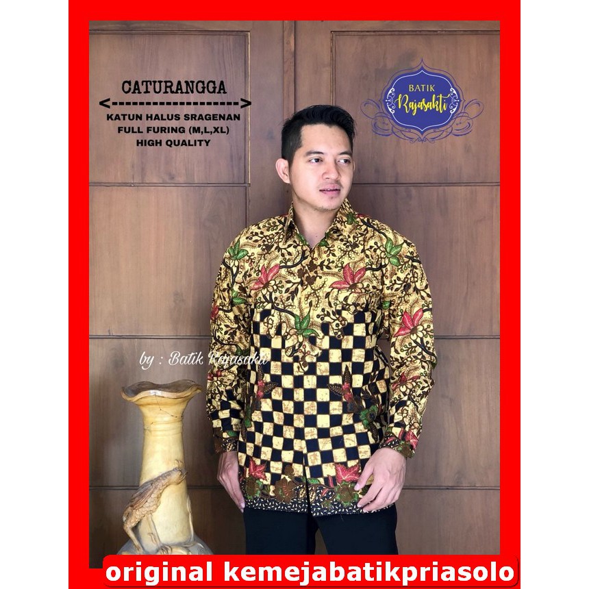 Jual Atasan Kemeja Batik Solo Lengan Panjang Lapis Furing Rajasakti ...