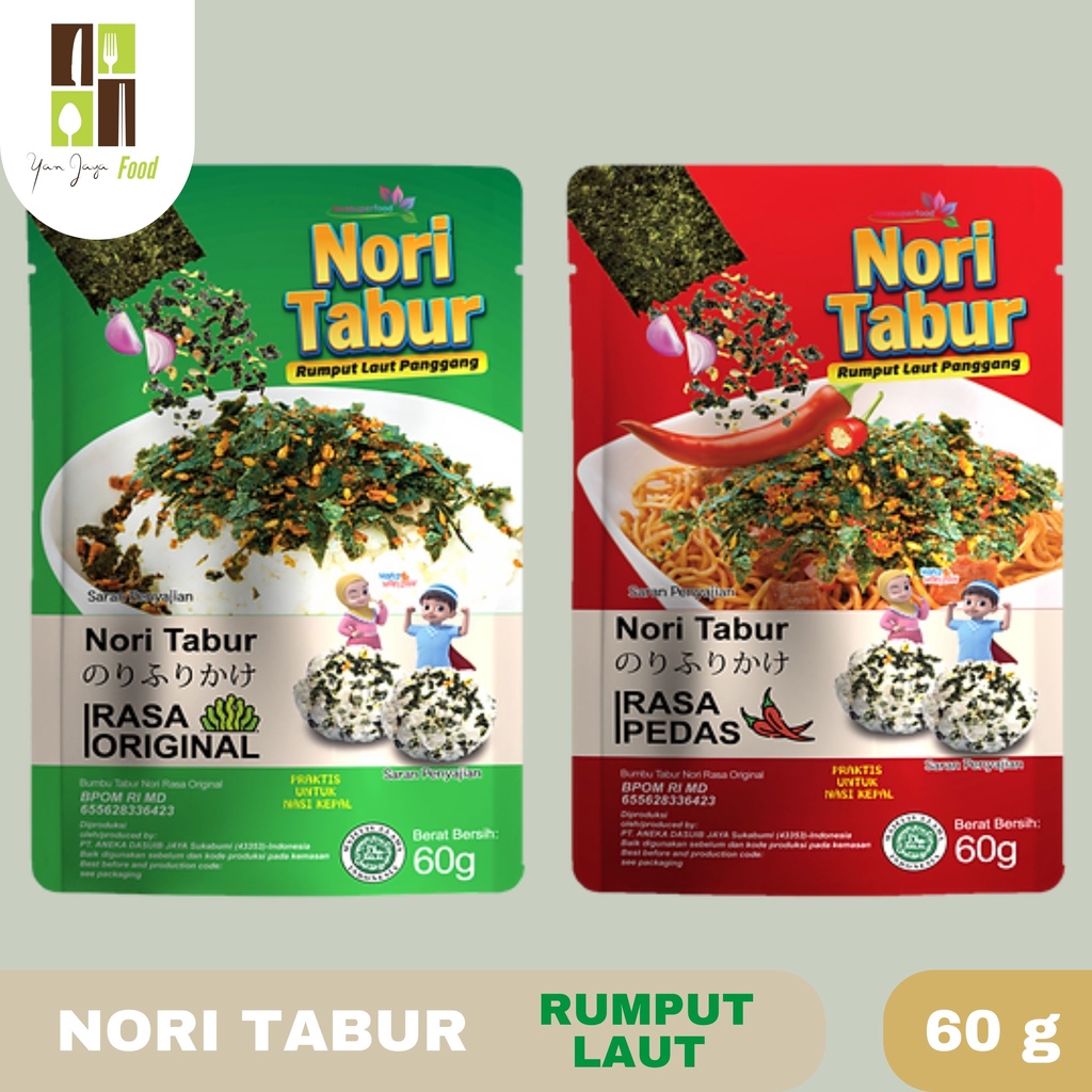 Nori Tabur Rumput Laut Panggang 60GR Rasa Pedas / Original / Sapi Panggang/BBQ