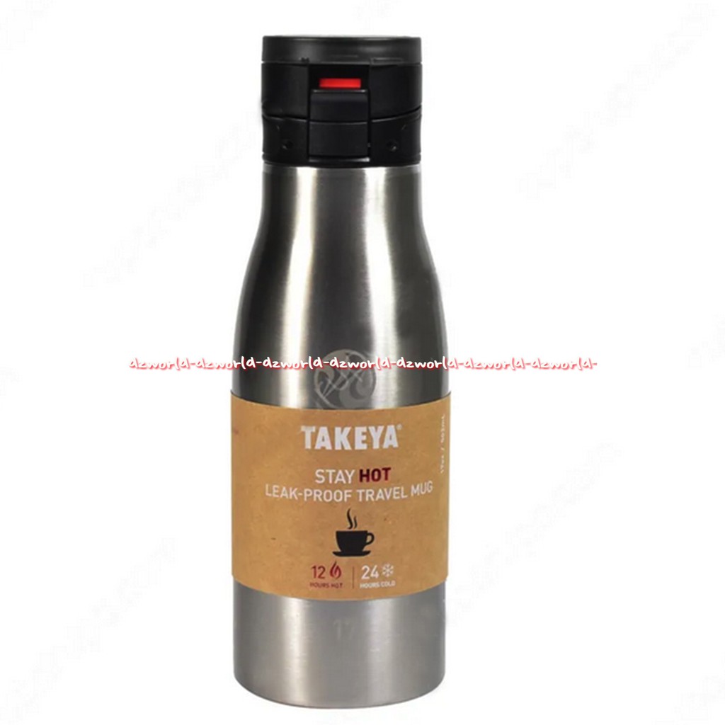 Takeya 500ml Vacuum Flash Black Botol Minum Tahan Lama Panas Dingin