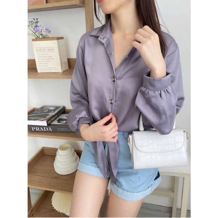 T-0407 Top Satin Premium Detail Pinggang Ikat