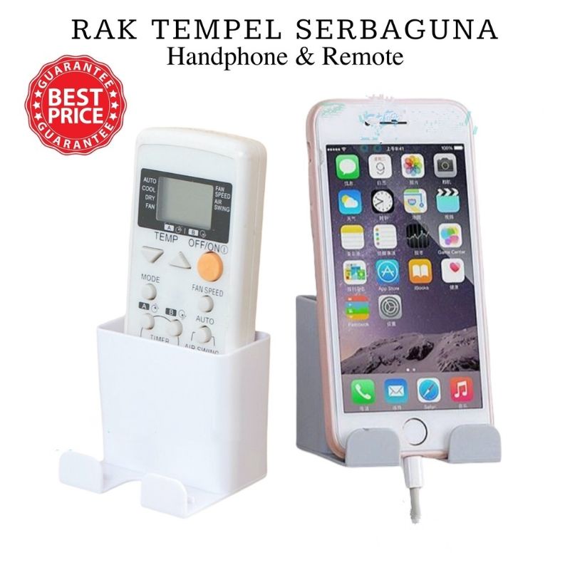 Rak Tempat HP Remote Tempel Tembok Holder HP Tempel Dinding Wall Phone Holder Gantungan HP Remot Holder Cas HP Tempel Tembok Dinding Rak handphone