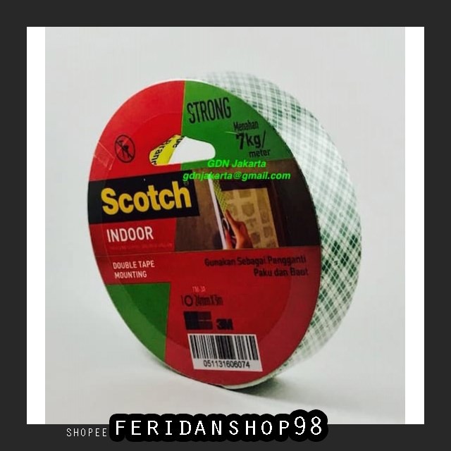 

FS1066 3M SCOTCH DOUBLE ATK TAPE MOUNTING 110 - 3A SIZE 24 MM X 3 METER BY FERIDANSHOP98