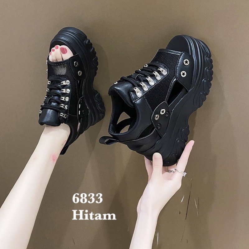 SANDAL WEDGES WANITA  FASHION KOREA 6833