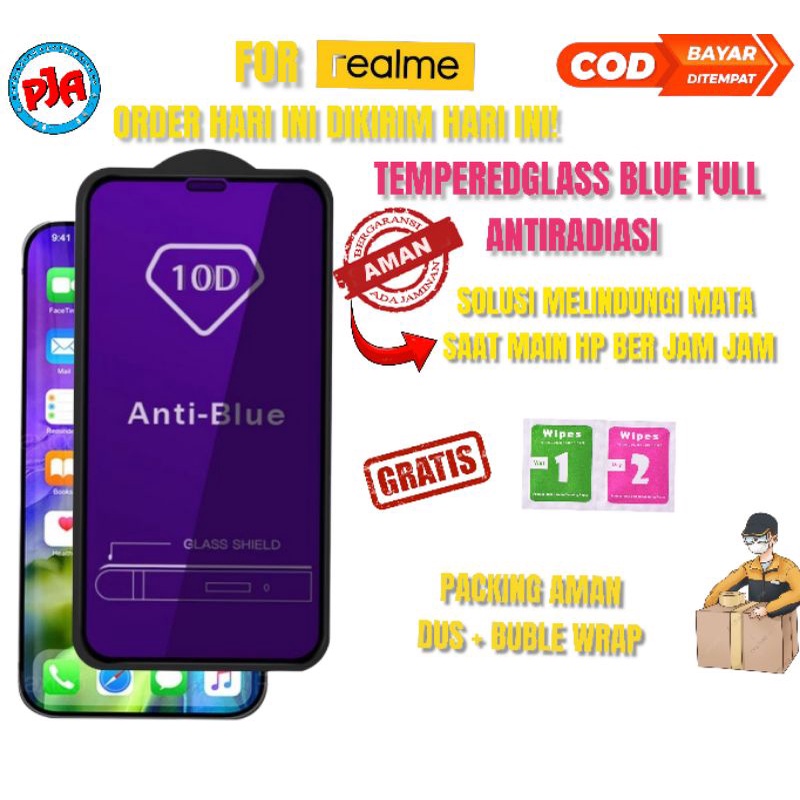 Tempered glass TG Anti Gores Blue light Antiradiasi Realme C20A C21Y C25 C25S C31 C35